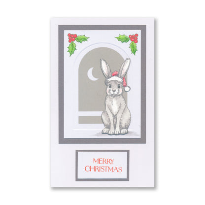 Barbara's Christmas Animals - Hares A6 Stamp & Mask Set