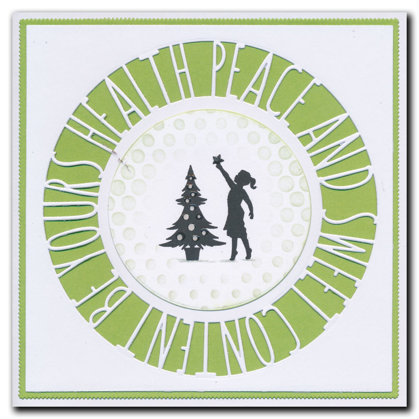 Health, Peace and Sweet Content Round Aperture Framer Die Set