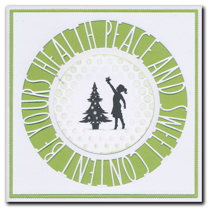 Health, Peace and Sweet Content Round Aperture Framer Die Set