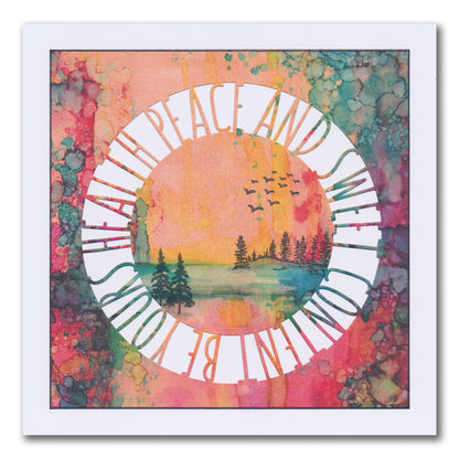 Christmas Sentiments & Holly Aperture Framer Die Collection