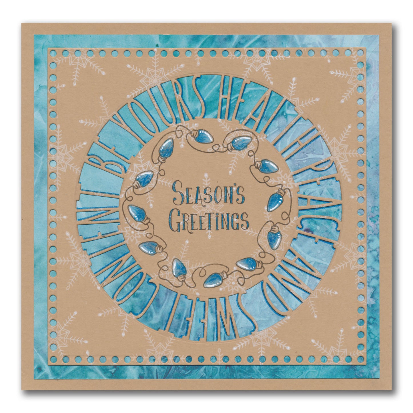 Christmas Sentiments & Holly Aperture Framer Die Collection