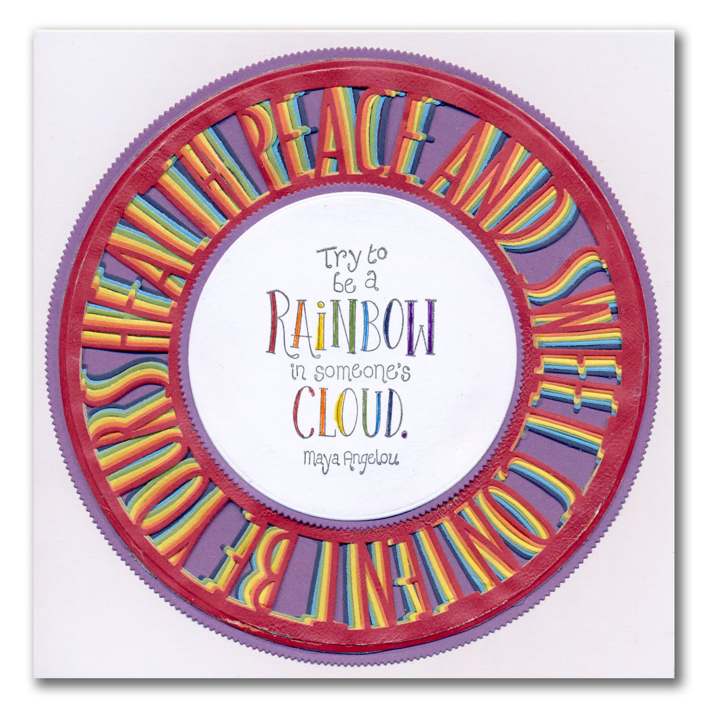 Health, Peace and Sweet Content Round Aperture Framer Die Set