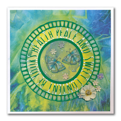 Christmas Sentiments & Holly Aperture Framer Die Collection