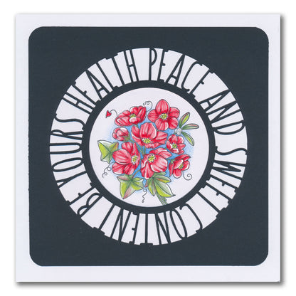 Christmas Sentiments & Holly Aperture Framer Die Collection