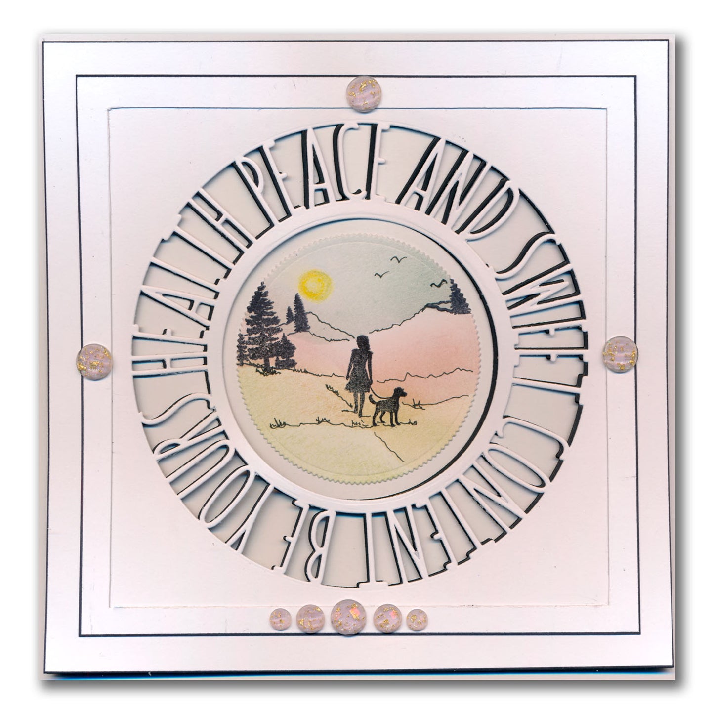 Christmas Sentiments & Holly Aperture Framer Die Collection