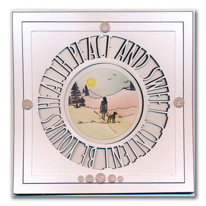 Health, Peace and Sweet Content Round Aperture Framer Die Set