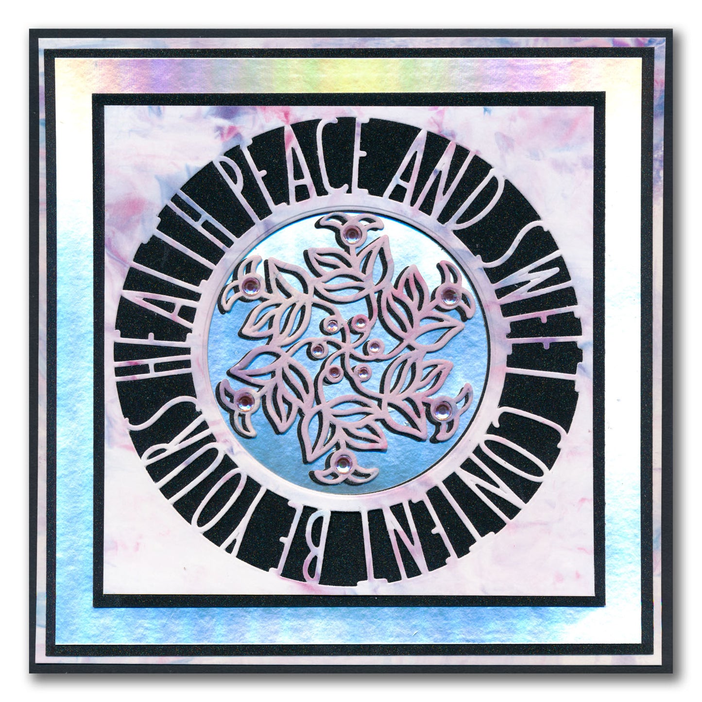 Christmas Sentiments & Holly Aperture Framer Die Collection