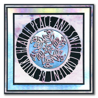 Health, Peace and Sweet Content Round Aperture Framer Die Set