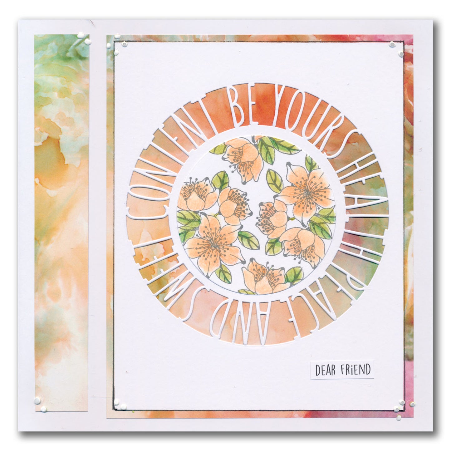 Health, Peace and Sweet Content Round Aperture Framer Die Set