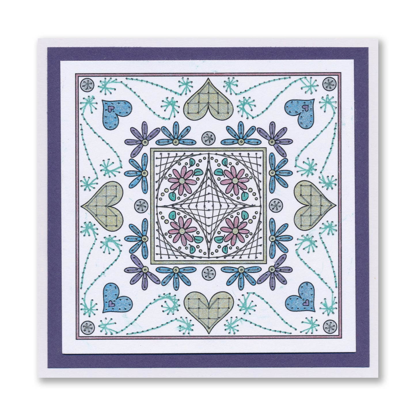 Paper Stitch by Clarity - 01 - Hearts & Swirls Embroidery Card Pack