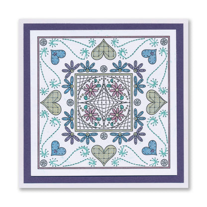 Paper Stitch by Clarity - 01 - Hearts & Swirls Embroidery Card Pack