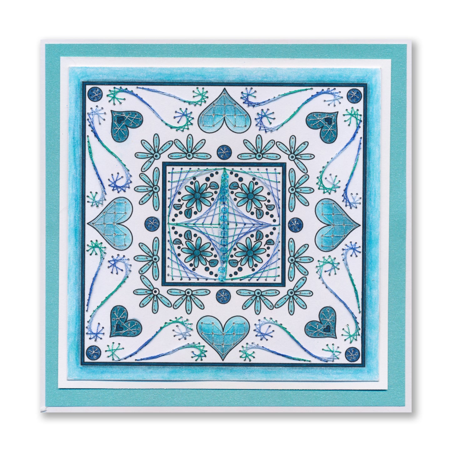 Paper Stitch by Clarity - 01 - Hearts & Swirls Embroidery Card Pack