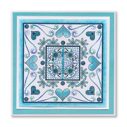 Paper Stitch by Clarity - 01 - Hearts & Swirls Embroidery Card Pack