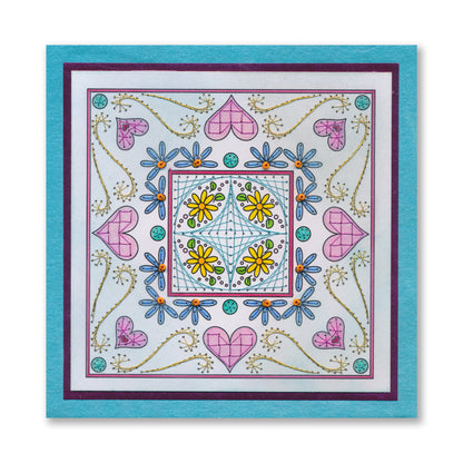 Paper Stitch by Clarity - 01 - Hearts & Swirls Embroidery Card Pack