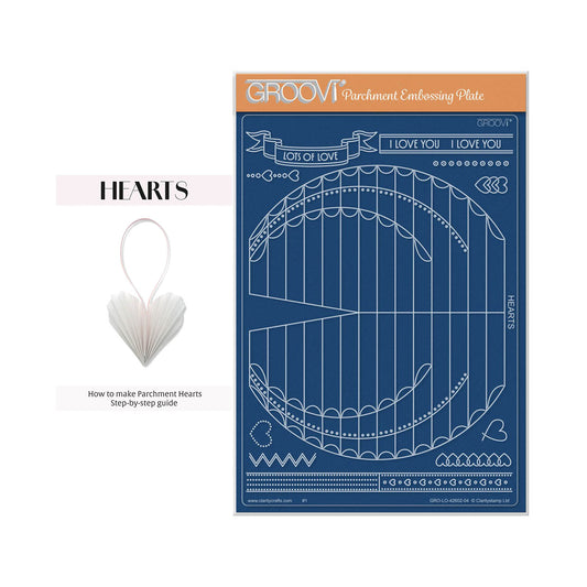 Hearts Tem-Plate A5 Groovi Plate with Instructions
