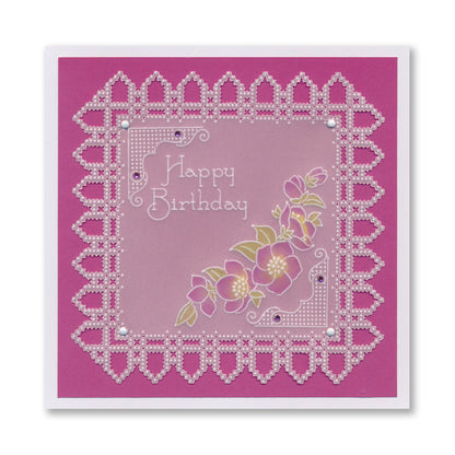 Linda's Floral Shape - Hellebore Hexagon Midi Groovi Plate