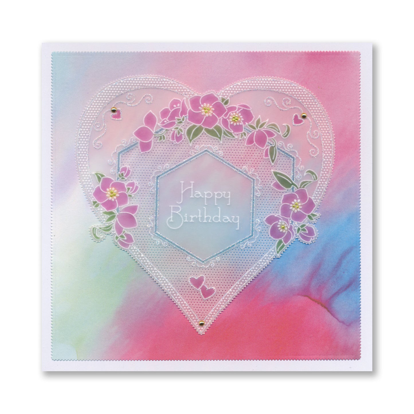 Linda's Floral Shape - Hellebore Hexagon Midi Groovi Plate