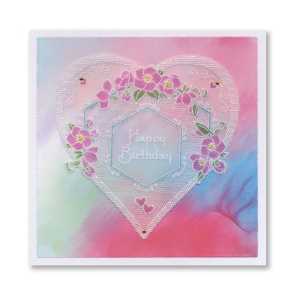 Linda's Floral Shape - Hellebore Hexagon Midi Groovi Plate