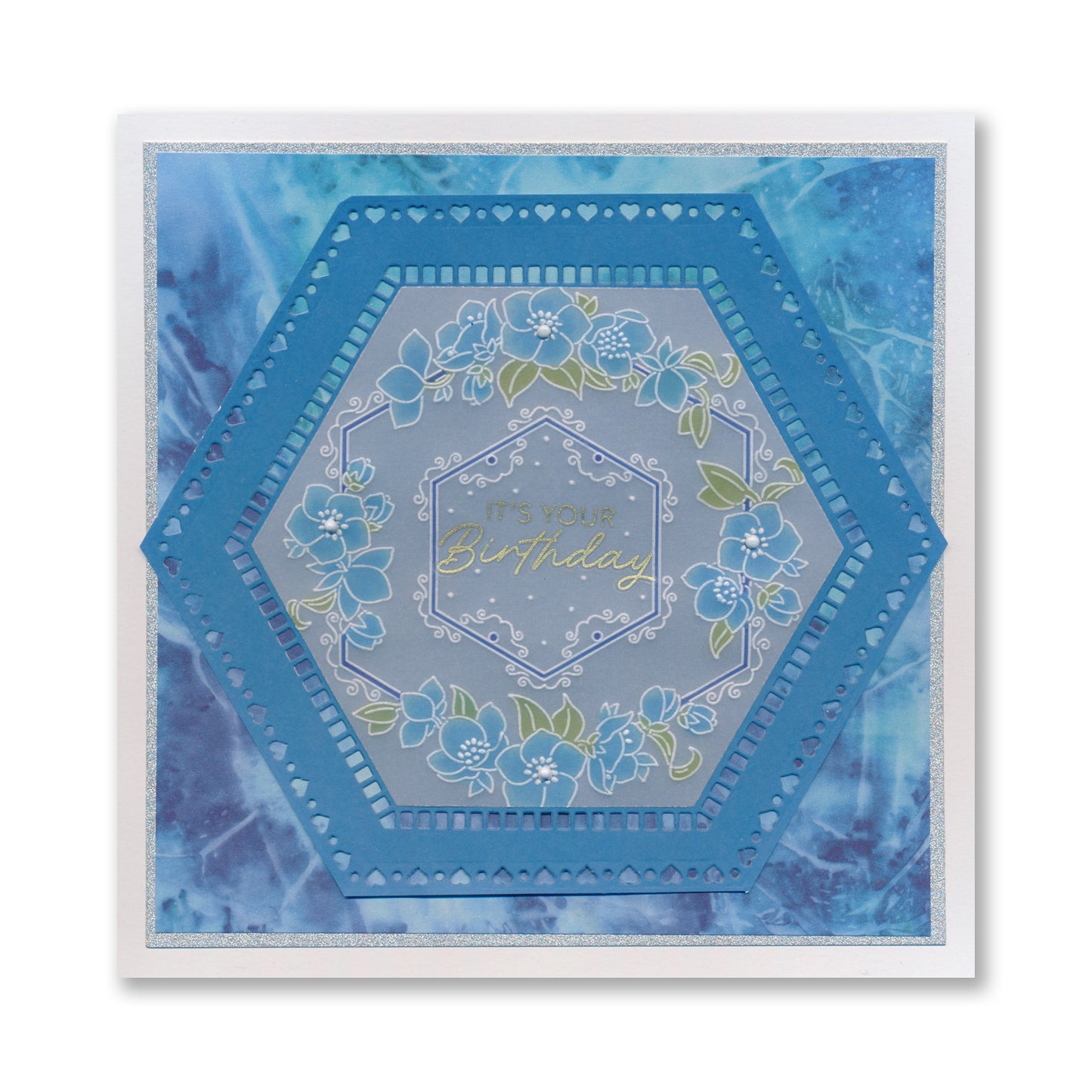 Linda's Floral Shape - Hellebore Hexagon Midi Groovi Plate