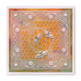 Tina's Hexagon Flowers Parchlet A6 Square Groovi Plate