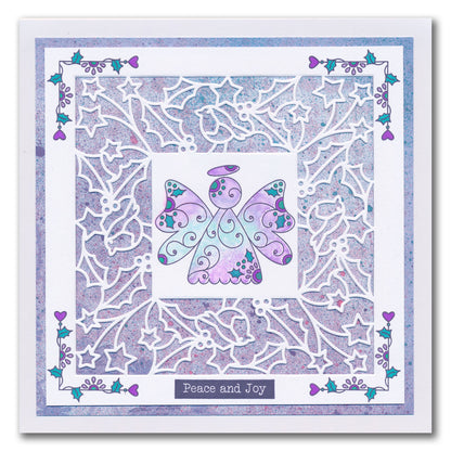 Christmas Sentiments & Holly Aperture Framer Die Collection