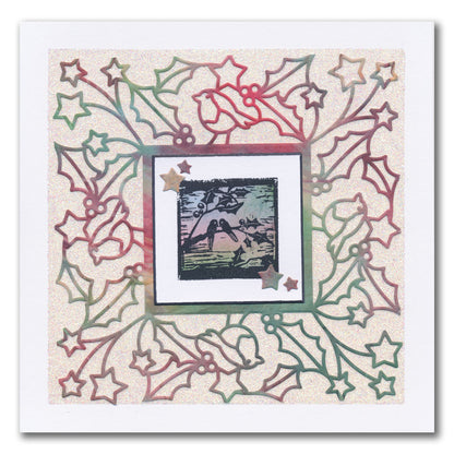 Christmas Sentiments & Holly Aperture Framer Die Collection