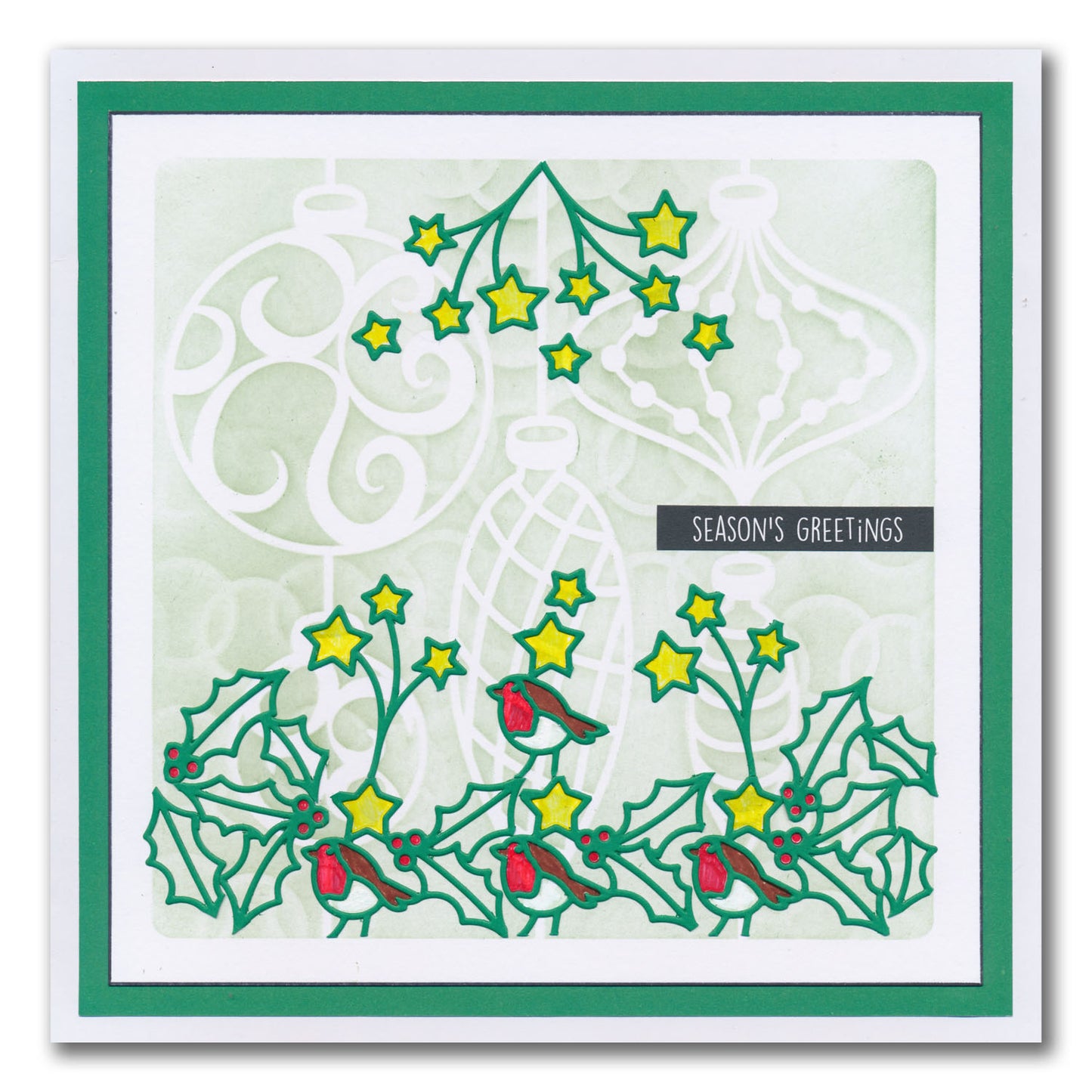 Christmas Sentiments & Holly Aperture Framer Die Collection