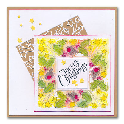 Christmas Sentiments & Holly Aperture Framer Die Collection