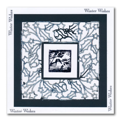 Christmas Sentiments & Holly Aperture Framer Die Collection