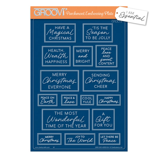I Am Essential - Christmas Sentiments A5 Groovi Plate