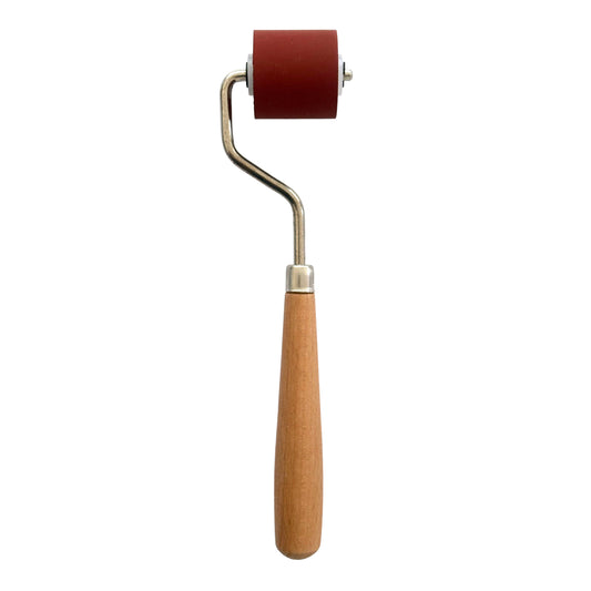 1.2" Deluxe Red Rubber Brayer With Wooden Handle