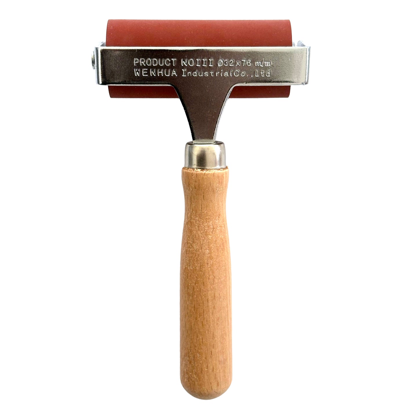 3" Deluxe Red Rubber Brayer With Wooden Handle