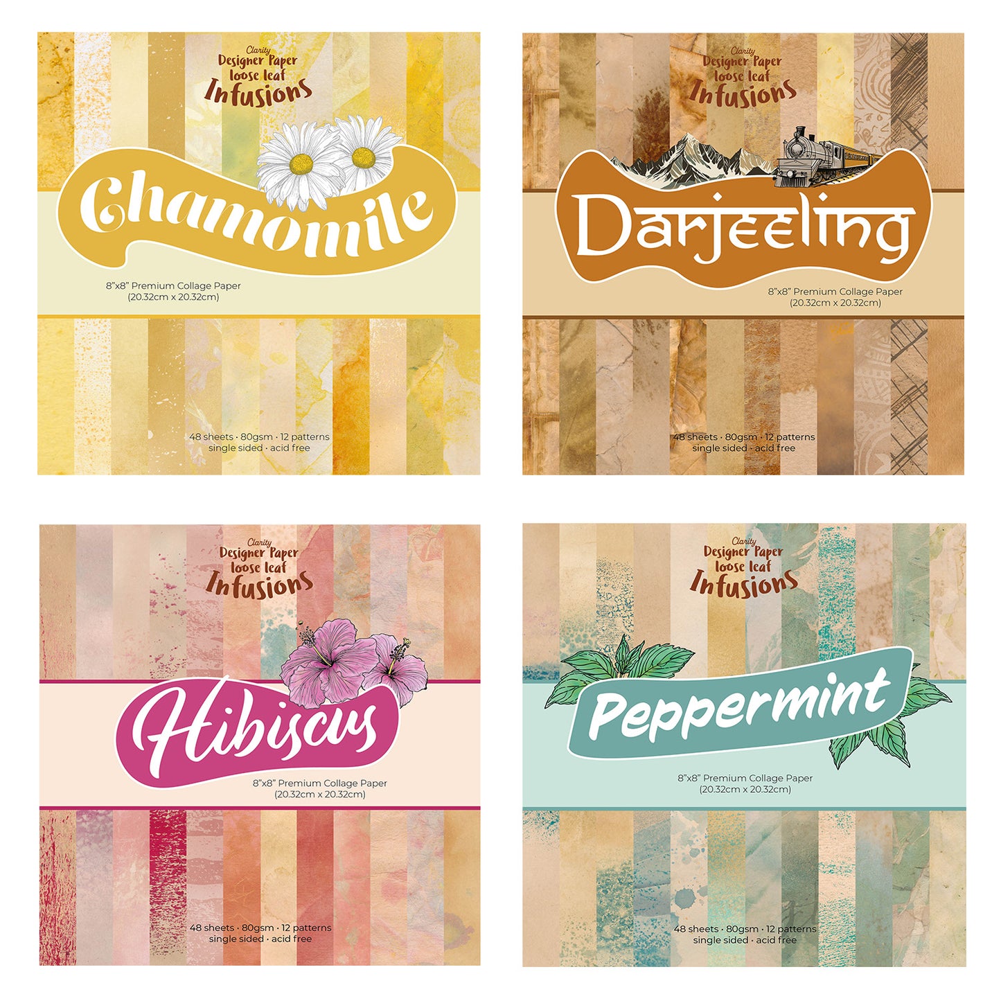 Loose Leaf Infusions Collage Paper 8" x 8" Complete Collection