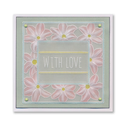 Floral Frame & Sentiments A6 Square Groovi Plate Collection