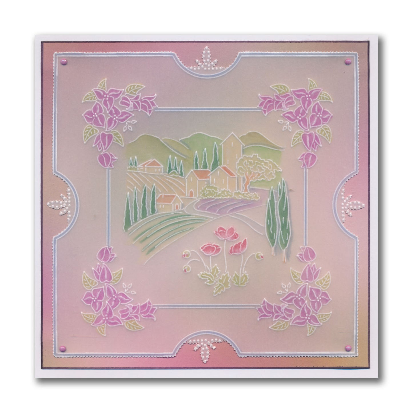 Linda's Village in Tuscany Layering Frame A4 Square Groovi Plate