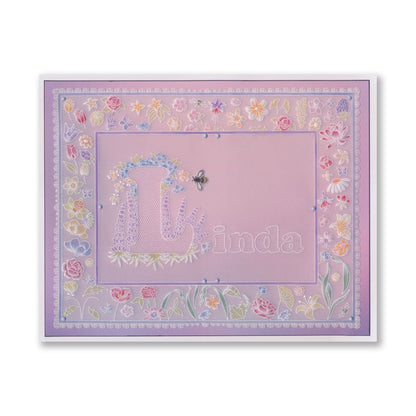 Linda's Floral Alphabet - Letter L A6 Square Groovi Plate