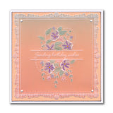 Jazz's Sending Birthday Wishes - Floral Panels A6 Square Groovi Plate