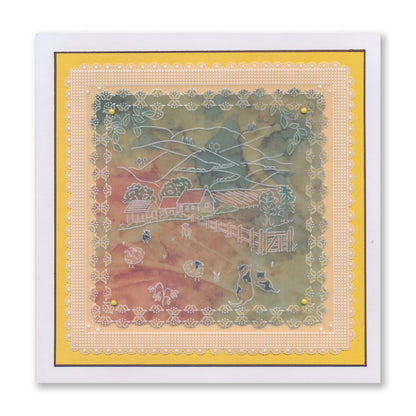 Linda's Layering Frames Set 2 - Countryside A4 Square & A5 Square Groovi Plate Collection