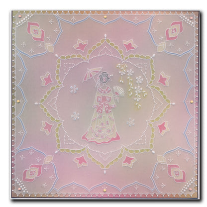 Linda's Geisha in Silk Layering Frame A4 Square Groovi Plate