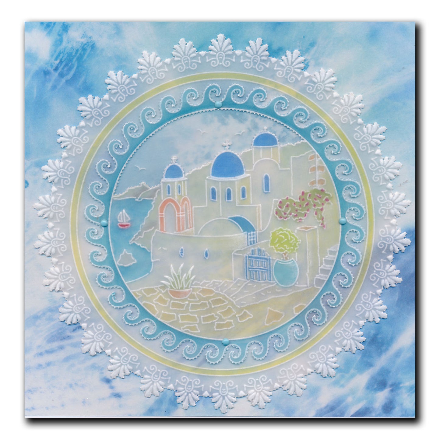 Linda's Santorini Layering Frame A4 Square Groovi Plate