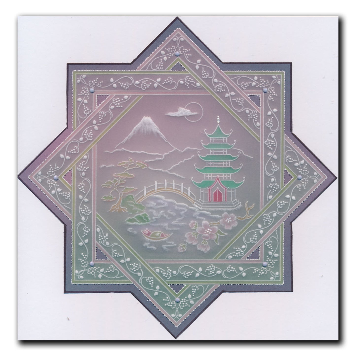 Linda's Japanese Pagoda Layering Frame A4 Square Groovi Plate