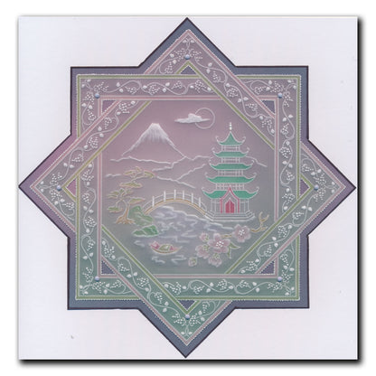 Linda's Japanese Pagoda Layering Frame A4 Square Groovi Plate