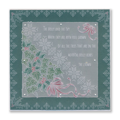 Linda's Dotty Cross-Stitch Christmas Layering Frame A4 Square Groovi Plate