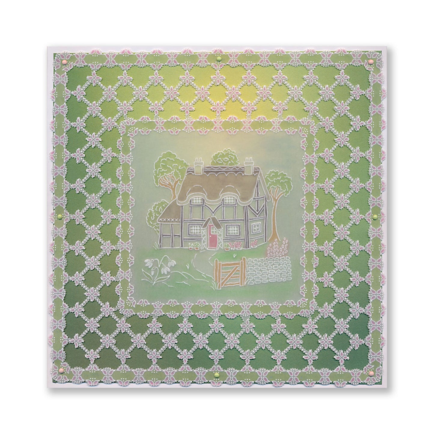 Linda's Country Cottage Layering Frame A4 Square Groovi Plate
