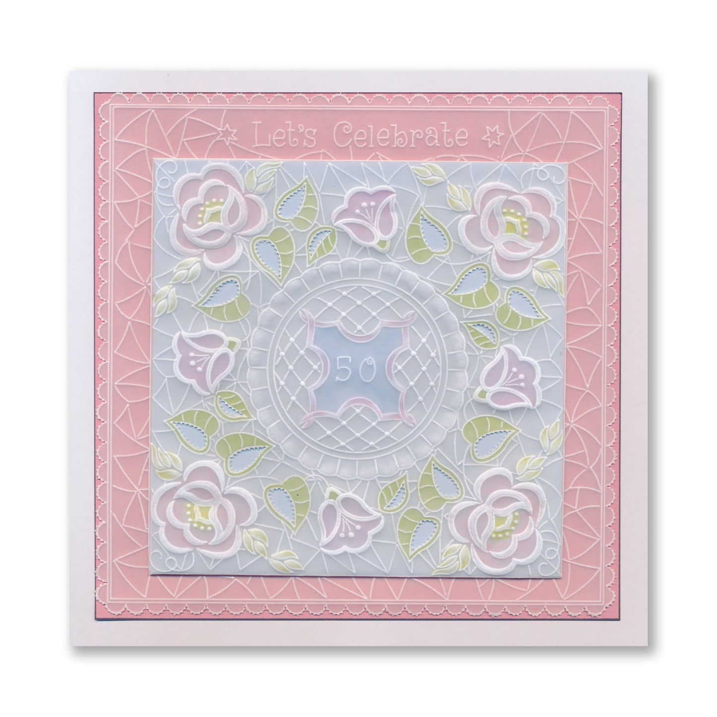 Linda's Richelieu Lace Camellia A5 Square Groovi Plate