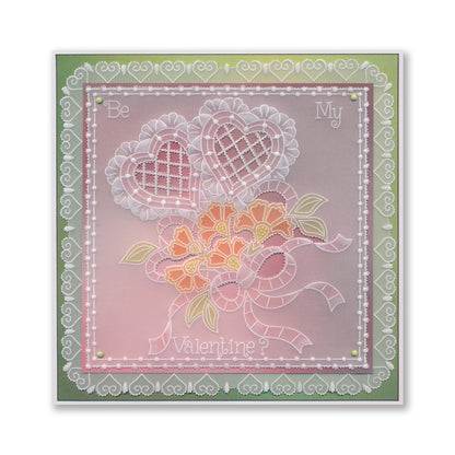 Linda's Richelieu Lace Hearts A5 Square Groovi Plate