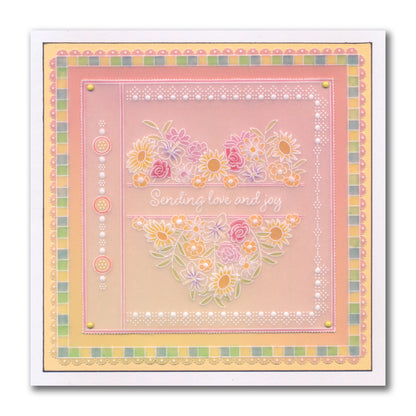 Jazz's Sending Love and Joy - Floral Panels A6 Square Groovi Plate