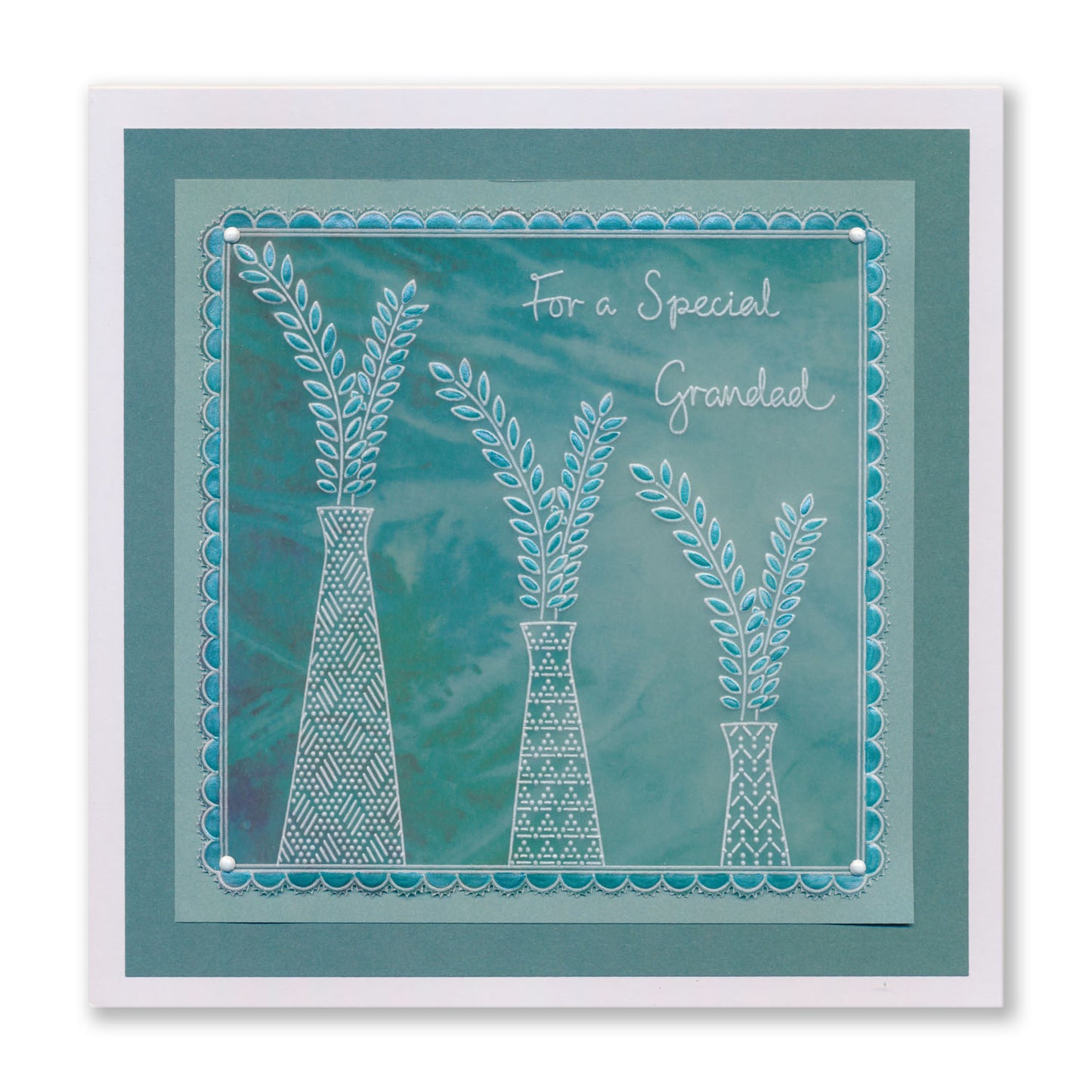 Barbara's SHAC Vases & Foliage A5 Square Groovi Plate