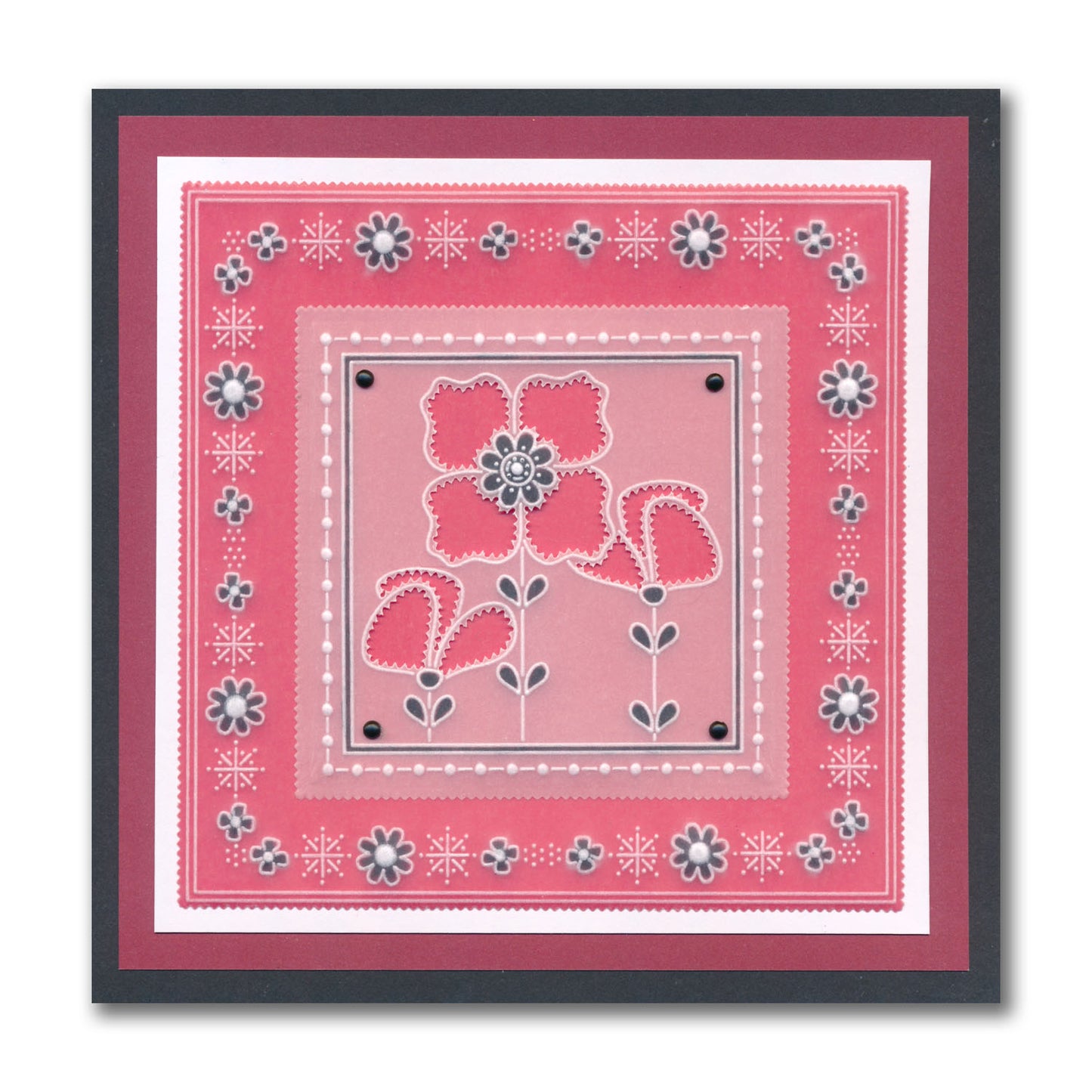 Tina's Floral Layering Parchlets A6 Square Groovi Plate Quartet
