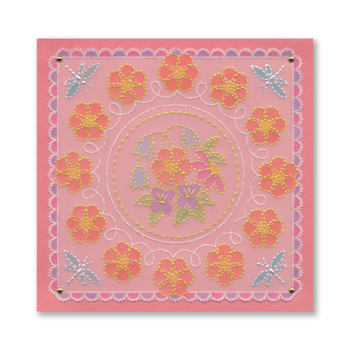 Linda's Floral Circle Applique Midi Groovi Plate